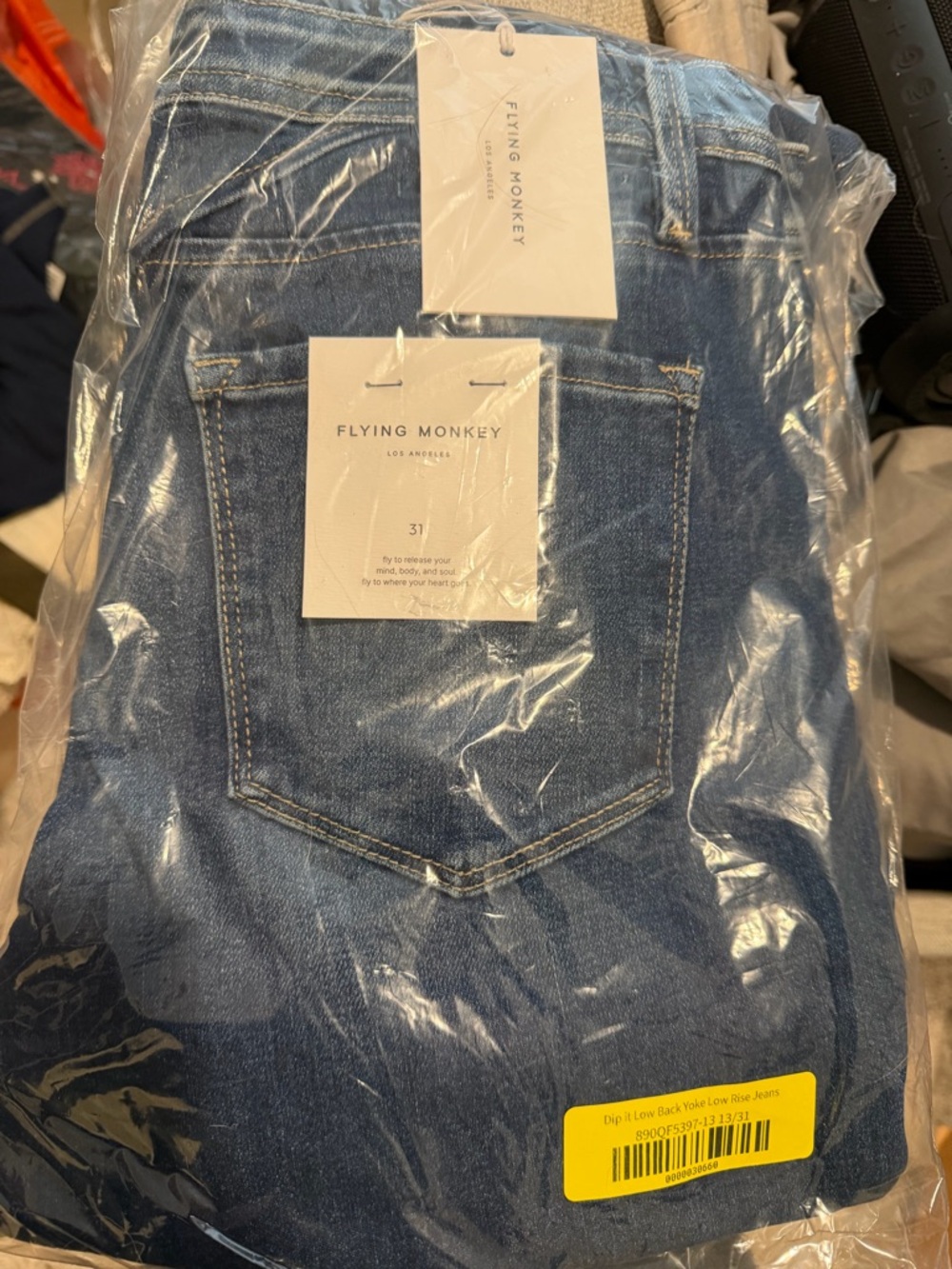 NWT Flying Monkey Women’s Blue Flared Jeans Size 31 - Picture 7 of 7